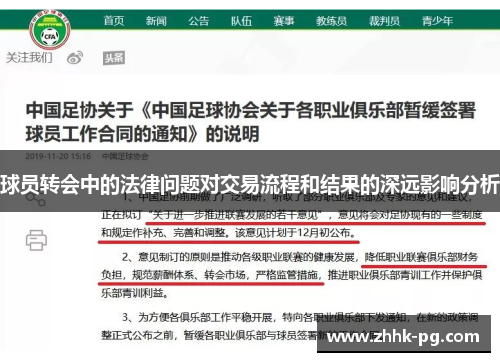 球员转会中的法律问题对交易流程和结果的深远影响分析